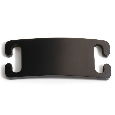 Picture of 2 PCs 304 Stainless Steel Pet ID Dog Collar Name Tag Blank Stamping Tags Connectors Charms Pendants Rectangle Black Mirror Polishing 3.5cm x 1.5cm