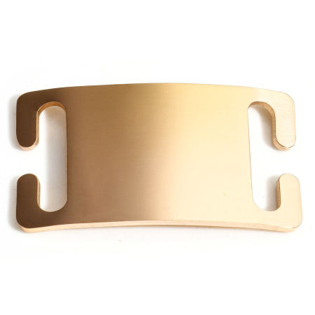 Picture of 2 PCs 304 Stainless Steel Pet ID Dog Collar Name Tag Blank Stamping Tags Connectors Charms Pendants Rectangle Rose Gold Mirror Polishing 4.5cm x 2.5cm
