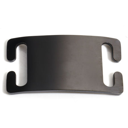 Picture of 2 PCs 304 Stainless Steel Pet ID Dog Collar Name Tag Blank Stamping Tags Connectors Charms Pendants Rectangle Black Mirror Polishing 4.5cm x 2.5cm