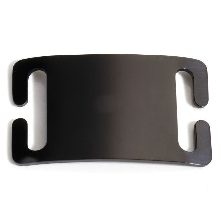 Picture of 2 PCs 304 Stainless Steel Pet ID Dog Collar Name Tag Blank Stamping Tags Connectors Charms Pendants Rectangle Black Mirror Polishing 5cm x 3cm