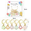 Image de 1 Kit ( 6PCs/Kit) Marqueur de Maille en Alliage de zinc+Alliage de fer Fleur Sakura Doré Multicolore Émail 3cm