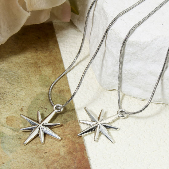 Immagine di 50 Pz Lega di Zinco Galassia Ciondoli Argento Antico Stella 23mm x 20mm