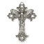 Picture of 10 PCs Zinc Based Alloy Religious Pendants Antique Silver Color Cross Halloween Skeleton Skull Hollow 5.1cm x 3.7cm