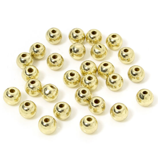 Image de 50 PCs Zinc Based Alloy Spacer Beads For DIY Charm Jewelry Making Gold Plated Round About 6mm Dia., Hole: Approx 1.4mm