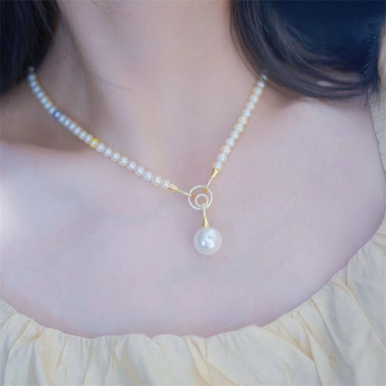 Immagine di 1 Pz Ecologico Ottone Connettore di Collana Anello 18K Vero Oro Placcato Micro Spianare Trasparente Cubic Zirconiae 13mm