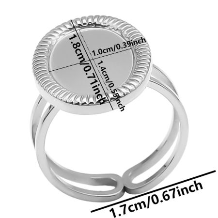 Immagine di 1 Pz 304 Acciaio Inossidabile Aperto Regolabile Anello Tono Argento Basi per Cabochon (Adatto 14mmx10mm) 17mm (taglia di US: 6.5)
