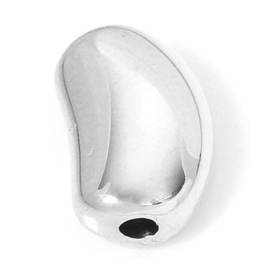 Immagine di 1 Pz Ipoallergenico 304 Acciaio Inossidabile Geometrico Ciondoli Pisello Tono Argento Liscio 11.5mm x 7.5mm