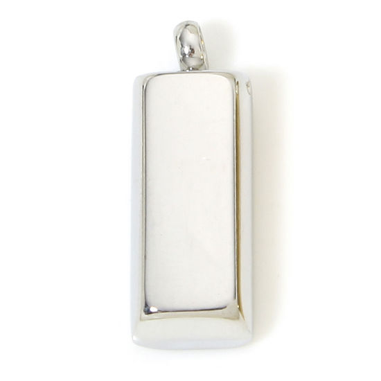 Изображение 1 ШТ Гипоаллергенный 304 Нержавеющая Сталь Геометрический Подвески Трапецоид Серебряный Тон 19.5мм x 7мм