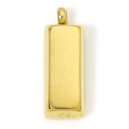 Picture of 1 Piece Vacuum Plating 304 Stainless Steel Geometric Charms Gold Plated Trapezoid 19.5mm x 7mm