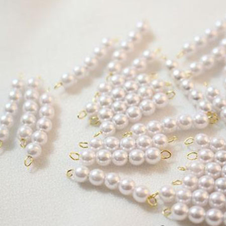Image de 2 Pcs Connecteurs Pendentifs Breloques en Laiton Plaqué Or 18K Imitation Perles 19mm x 3mm