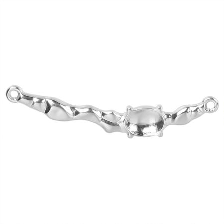 Immagine di 1 Pz 304 Acciaio Inossidabile Pendenti Charms Connettori Arco Tono Argento Basi per Cabochon (Adatto: 7mm x 5mm) 4.3cm x 0.7cm