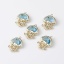Immagine di 1 Pz Ottone & Vetro Gioielli Oceanici Ciondoli Placcato Oro 14K Blu Chiaro 18mm x 13mm