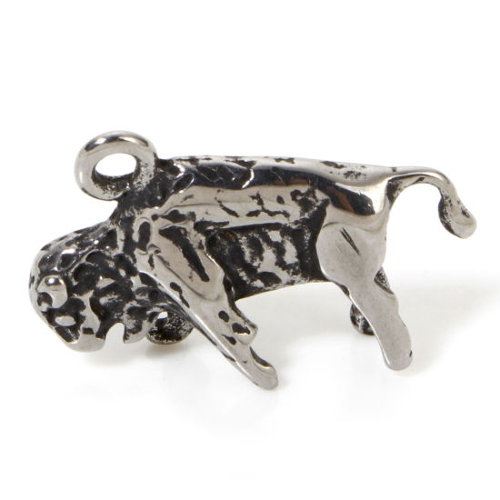 2 PCs 304 Stainless Steel Charms Antique Silver Color Sheep Animal 19mm x 12mm の画像