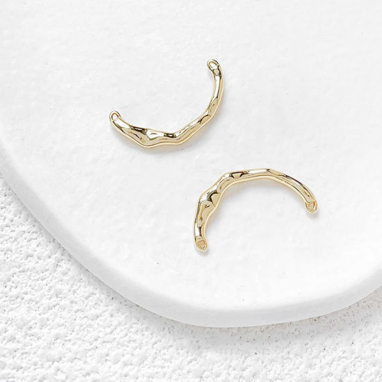 Picture of 1 Piece Eco-friendly Brass Simple Ring Components Curve 18K Gold Plated