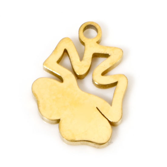 Imagen de 2 Unidades Recubrimiento al Vacío PVD Ecológico 304 Acero Inoxidable Colgantes Chapado en Oro de 18K Cascabel Navidad Pulido de Doble Cara 13mm x 10mm