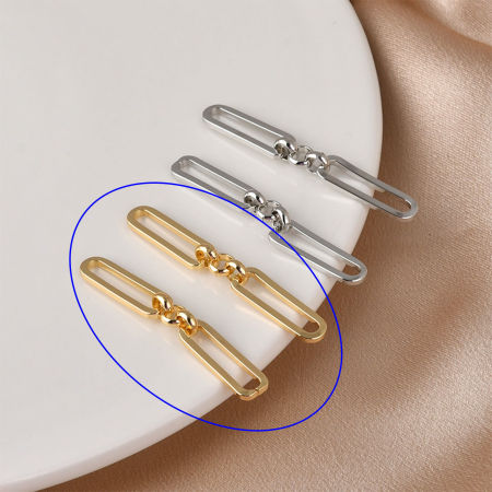 Image de 1 Pièce Connecteurs Pendentifs Breloques en Laiton Chaîne Plaqué Or 14K 5cm x 0.6cm