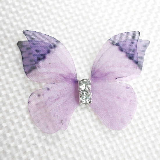 Picture of 20 PCs Polyester Ethereal Butterfly DIY Handmade Craft Materials Accessories Purple Butterfly Animal Multilayer 3cm