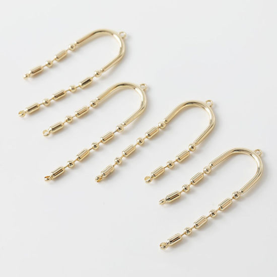 Imagen de 1 Unidad Latón Conectores de Araña De arco Panícula Chapado en Oro de 14K 4.5cm x 1.5cm