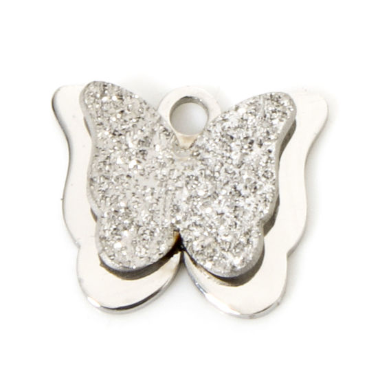 Изображение 2 ШТ 304 Нержавеющая Сталь Подвески Серебряный Тон Стардаст 11мм x 9мм