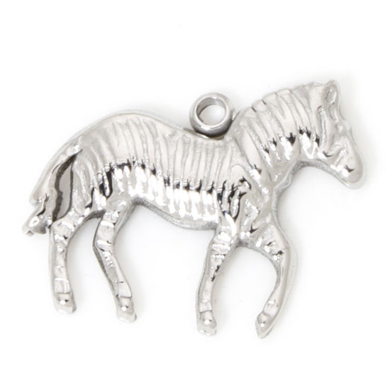 Immagine di 1 Pz Ecologico 304 Acciaio Inossidabile Semplice Ciondoli Cavallo Tono Argento 15mm x 11mm