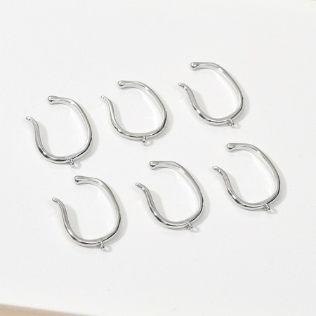 Изображение 2 ШТ Гипоаллергенный Латунь Простой Уха Манжеты Обертывание Клип Серьги Разноцветный В формеU С петлей