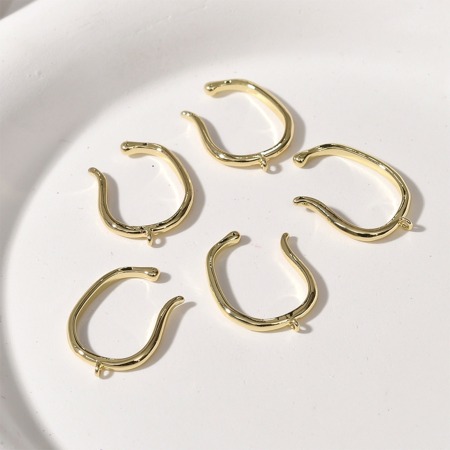 Изображение 2 ШТ Гипоаллергенный Латунь Простой Уха Манжеты Обертывание Клип Серьги Разноцветный В формеU С петлей