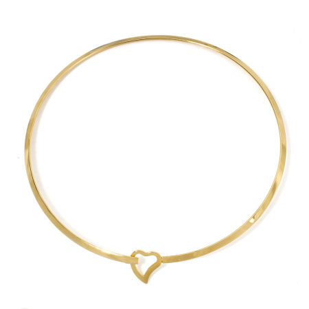 Picture of 304 Stainless Steel Collar Neck Ring Necklace For DIY Jewelry Making Round Heart 45cm(17.7