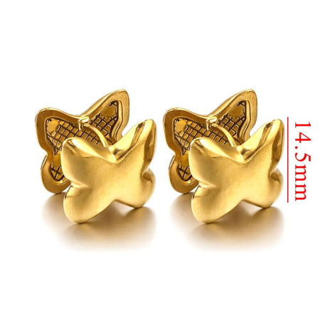 Picture of Vacuum Plating 304 Stainless Steel Ear Clips Earrings 18K Gold Plated Geometric
