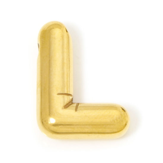 Изображение 2 ШТ Экологичное вакуумное PVD-покрытие 304 Нержавеющая Сталь Подвески 18K позолоченный прописная буква Сообщение " L " 19.5мм x 15мм