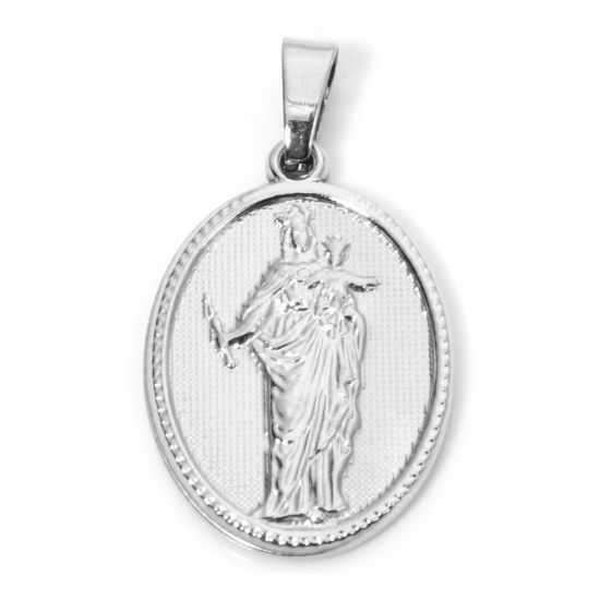 Изображение 2 ШТ 304 Нержавеющая Сталь Подвески Овальные Серебряный Тон Богородица 3см x 1.6см