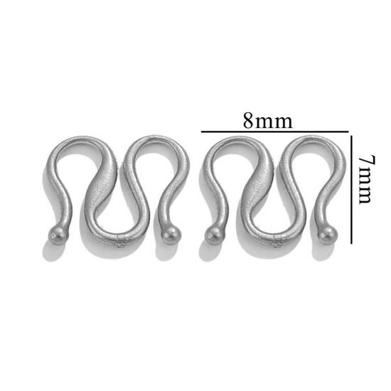 Изображение 5 ШТ 304 Нержавеющая Сталь Соединители Застежки Труба M форма Серебряный Тон 8мм x 7мм