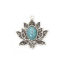 Imagen de 2 Unidades Zamak Bohemia Colgantes Plata Antigua Flor de Loto Con Resina Cabochons Imitación Turquesa 4.7cm x 4.5cm