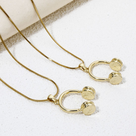 Immagine di 1 Pz Ecologico Ottone Ciondoli Pendenti Cuffia 18K Vero Oro Placcato 3D 27mm x 17mm