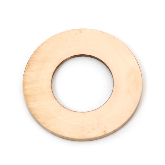 Imagen de 2 Unidades 304 Acero Inoxidable Etiqueta con Nombre para Collar de Perro Puede Tallar Llana Colgantes Anillo Oro Rosa Pulido de Doble Cara 25mm Dia