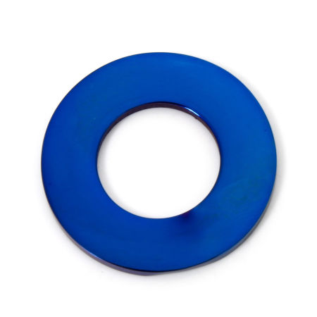 Picture of 2 PCs 304 Stainless Steel Pet ID Dog Collar Name Tag Blank Stamping Tags Charms Circle Ring Blue Double-sided Polishing 25mm Dia.