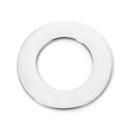 Picture of 2 PCs 304 Stainless Steel Pet ID Dog Collar Name Tag Blank Stamping Tags Charms Circle Ring Silver Tone Double-sided Polishing 30mm Dia.