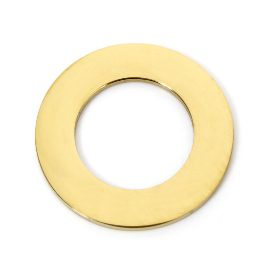 Imagen de 2 Unidades 304 Acero Inoxidable Etiqueta con Nombre para Collar de Perro Puede Tallar Llana Colgantes Anillo Chapado en Oro Pulido de Doble Cara 30mm Dia
