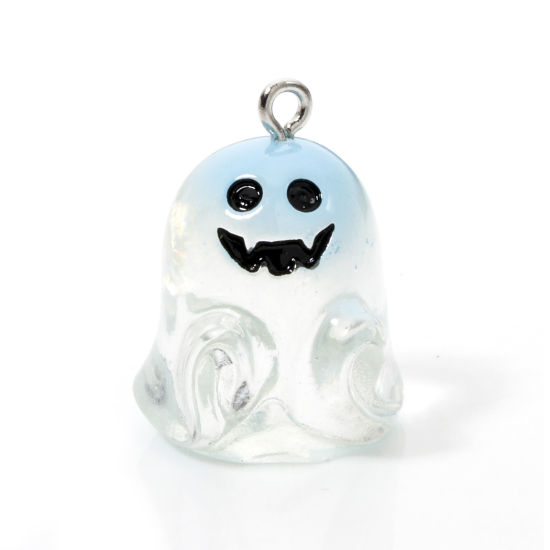 Bild von 5 Stück Harz Halloween Charms Halloween Elfe Transparent 3D 25mm x 19mm