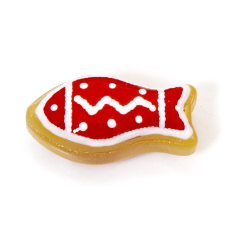 Picture of Lampwork Glass Ocean Jewelry Beads For DIY Jewelry Making Fish Animal Multicolor Ripple Enamel About 21mm x 11mm, Hole: Approx 1.4mm