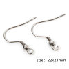 Picture of 40 PCs 304 Stainless Steel Ear Wire Hooks Earrings For DIY Jewelry Making Accessories Silver Tone With Loop 22mm x 21mm