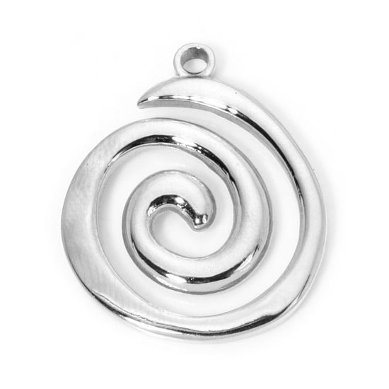 Bild von 1 Stück Umweltfreundlich 304 Edelstahl Charms Spiral 23.5mm x 19.5mm