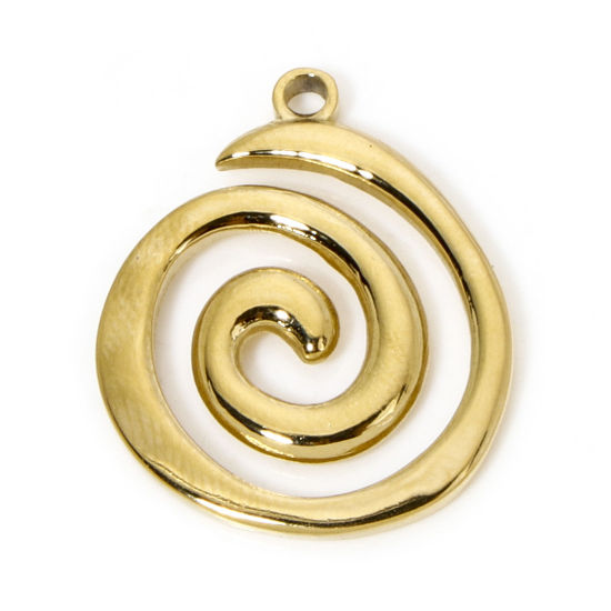 Bild von 1 Stück Umweltfreundliche Vakuumbeschichtung 304 Edelstahl Charms Spiral 23.5mm x 19.5mm