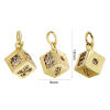 Bild von 1 Stück Umweltfreundlich Messing Charms 18K Echtgold plattiert Würfel 3D Klar Zirkonia 16mm x 9mm