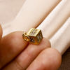 Bild von 1 Stück Umweltfreundlich Messing Charms 18K Echtgold plattiert Würfel 3D Klar Zirkonia 16mm x 9mm