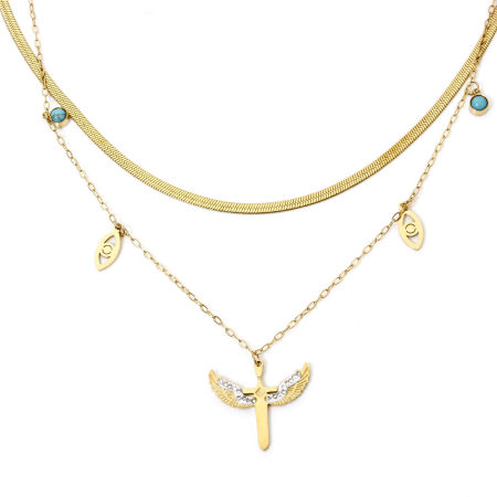 Picture of Vacuum Plating 304 Stainless Steel Pendant Necklace 18K Gold Plated