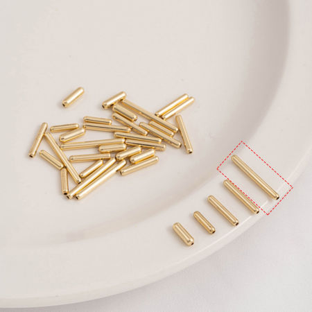Изображение 10 ШТ Латунь Бусины для изготовления ювелирных изделий 14K настоящее золото с покрытием Трубы Около 15мм x 1.5мм
