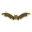 Picture of 1 Piece Eco-friendly Brass Halloween Connectors Charms Pendants Halloween Bat Animal 18K Real Gold Plated Micro Pave Black Cubic Zirconia 3.9cm x 1.3cm