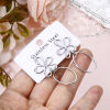 Picture of 1 Pair 304 Stainless Steel Beaded Earrings Silver Tone Flower Oval 4.1cm x 1.8cm, Post/ Wire Size: (21 gauge)