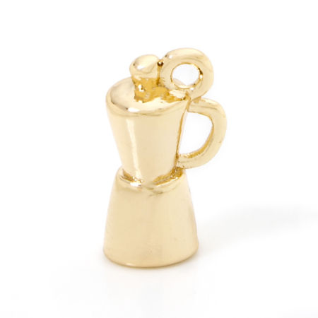 Bild von 2 Stück Messing Charms 18K Vergoldet Fruchtpresse Geschirr 3D 13mm x 7mm