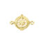 Image de 2 Pcs Connecteurs Pendentifs Breloques Voyage en Laiton Boussole Plaqué Or 18K Creux 23mm x 16mm